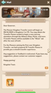 Kingshot Kingdom Transfer Announce