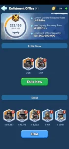 Enlistment Office & Loyalty Loyalty & Troop Enlistment