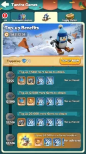 Whiteout Survival Event Tundra Games Top up Benefit