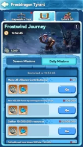 whiteout survival event frostdragon tyrant daily mission