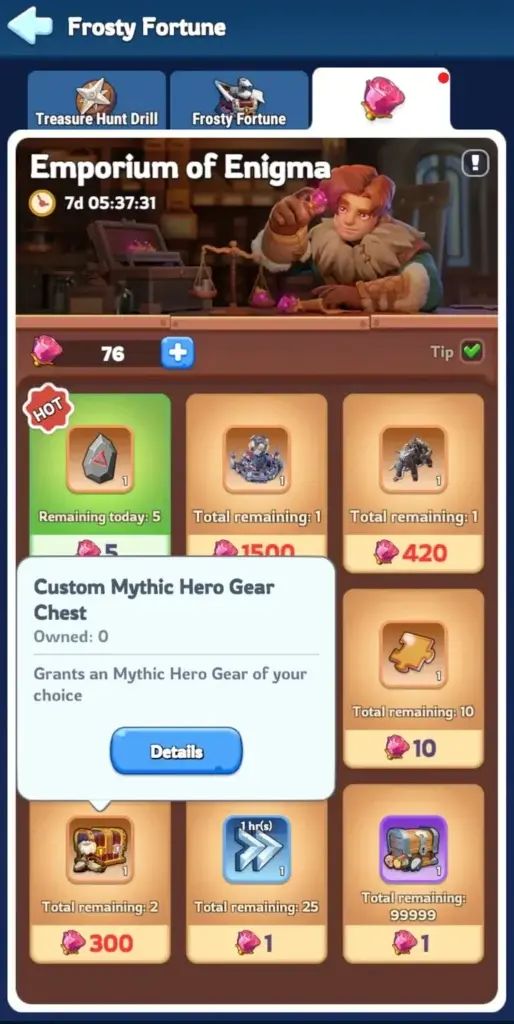 Emporium of Enigma reward shop