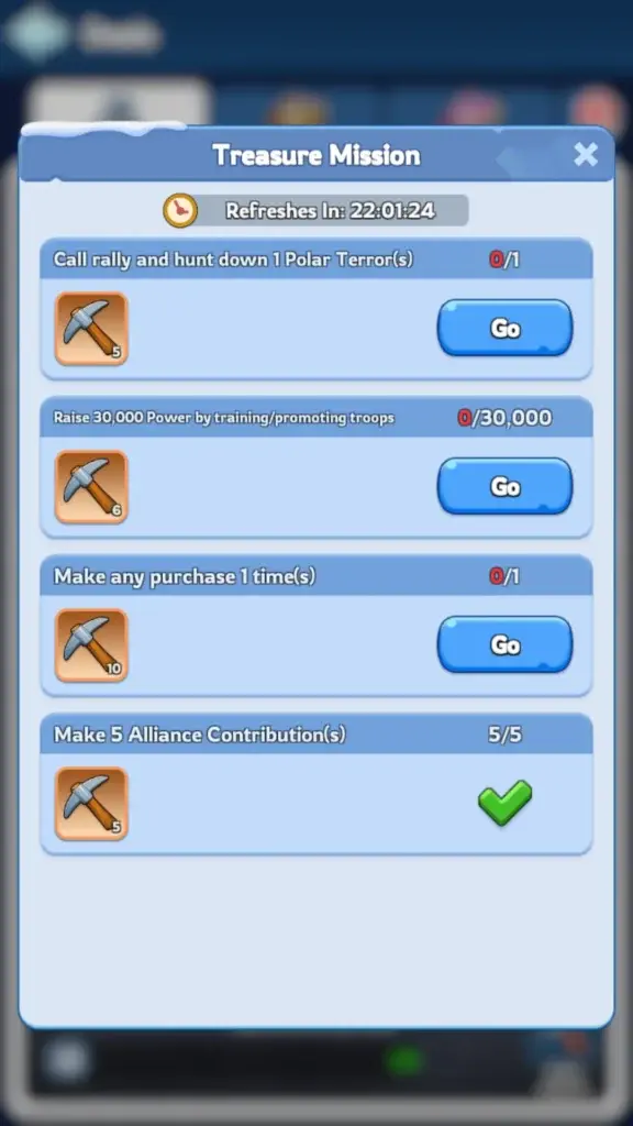 Whiteout Survival Treasure Hunter daily missions