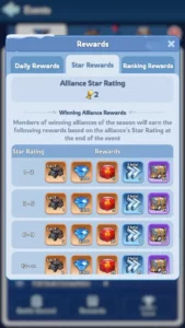 whiteout survival events alliance showdown star rating