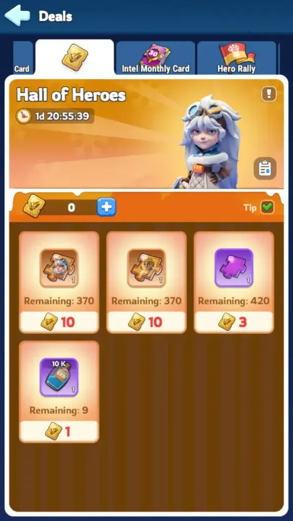 Whiteout Survival Hall of Heroes event deals