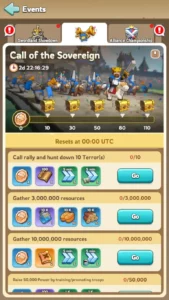 Kingshot Call of the Sovereign Event Guide & Rewards Event Tasks 2