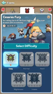 Kingshot Cesares Fury Guide - Tips & Strategies to Win How to Play Select Difficulty 1