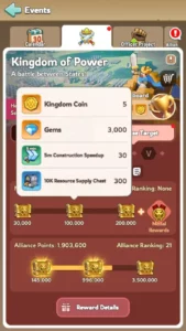 Kingshot Dominate Kingdom of Power (KvK) Event Guide Personal Rewards Chests 1