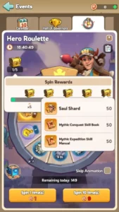 Kingshot Hero Roulette Spin Guide, Tips & Shard Strategy Spin Rewards 1