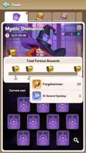 Kingshot Mystic Divination Guide Tips & Rewards Total Fortune Rewards 4