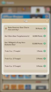 Kingshot Officer Project Guide- Dominate the Event! Type 1 Event Tasks Forgehammer 1