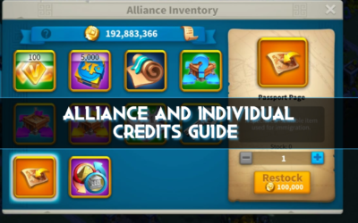 Rise of Kingdoms: Earn & Spend Alliance/Individual Credits