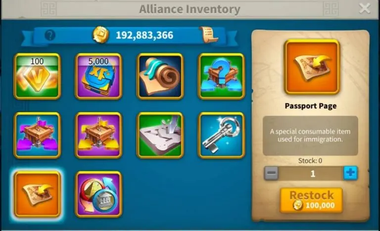 Rise of Kingdoms Alliance Shop