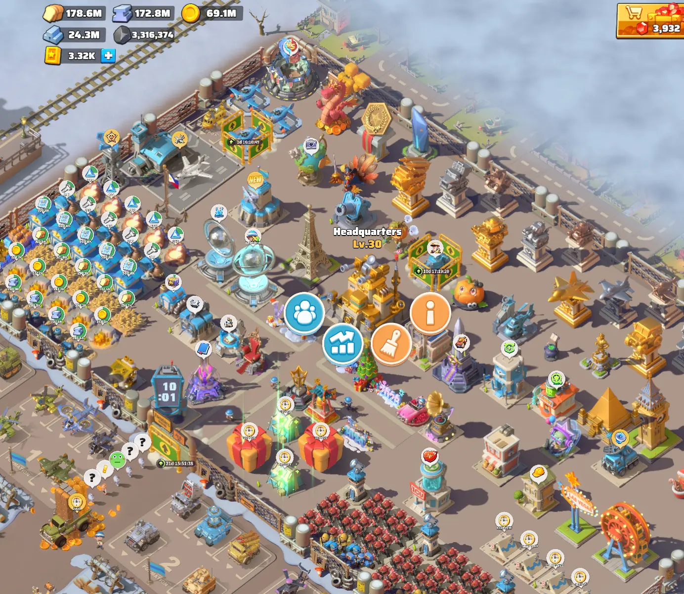 last war account for sale with 130M power, low account