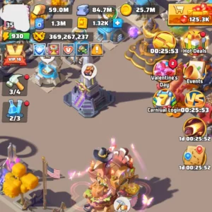 last war account for sale with 373M power