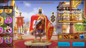 Rise of Kingdoms Alexander Nevsky Guide- Skills, Talents, & Pairings