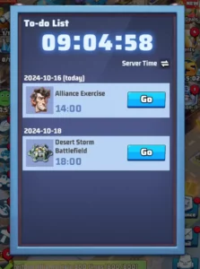 Last War Event Hub Event Tab