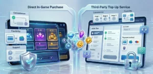 Third-party top up service vs direct in-game purchase key differences