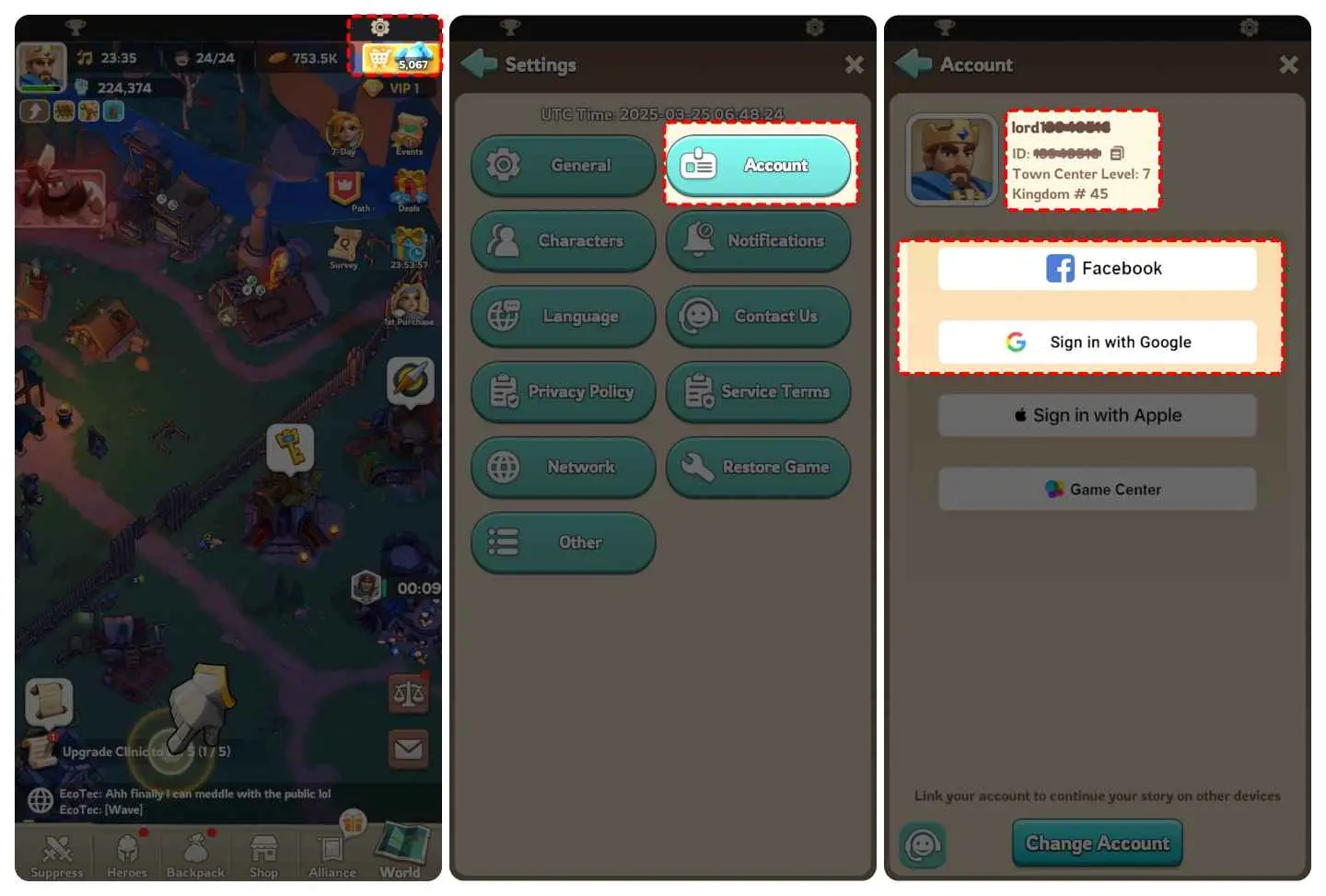 Full Step to Check ID Kingshot