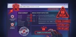 The payment process feels unusual or rushed