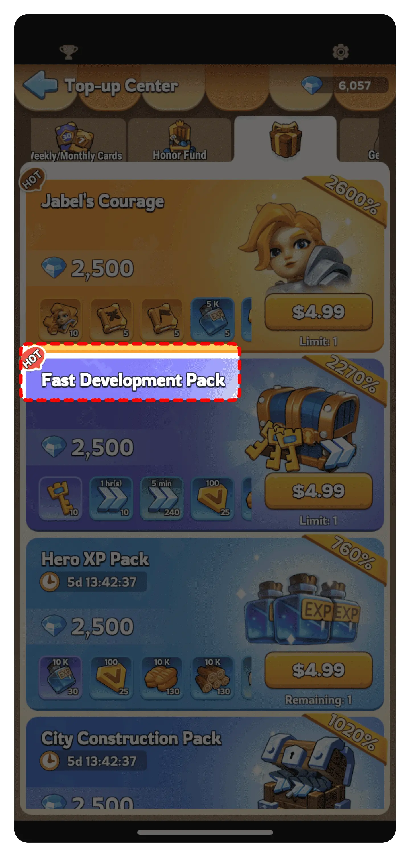 example name of the packs Kingshot