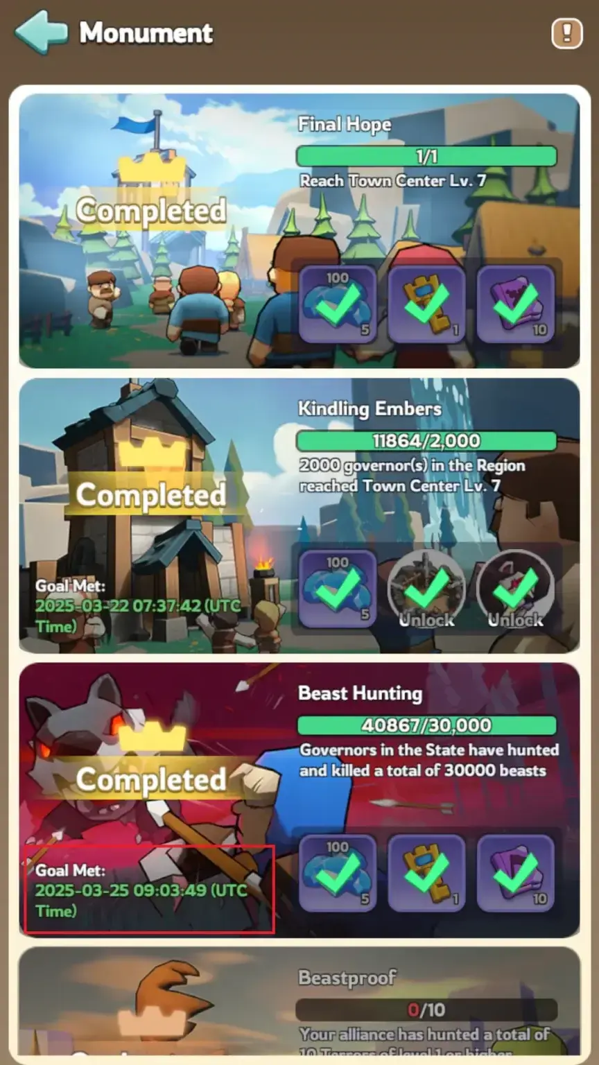Kingshot Server Age & Timeline Guide Beast Hunting Achievement