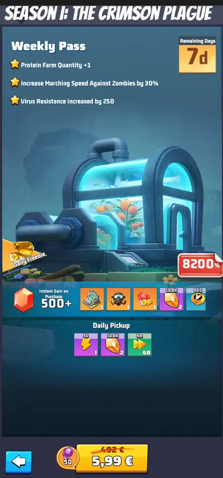Last War Season 1 Crimson Plague Season Weekly Pass