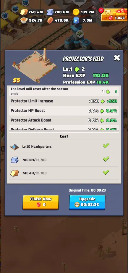 Last War Season 5 Wild West Protectors Field Upgrade