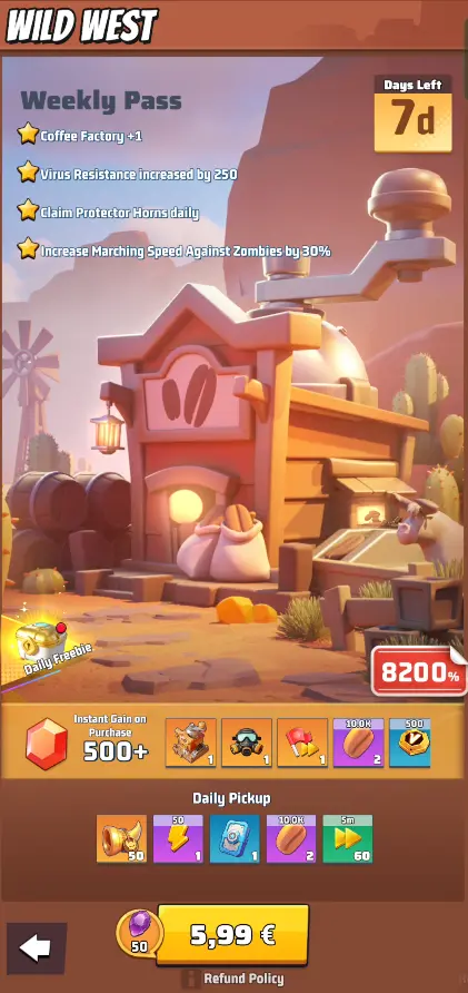 Last War Season 5 Wild West Weekly Pass