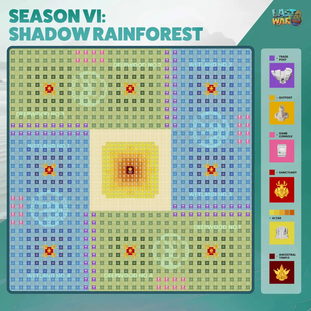 Last War Season 6 Lost Rainforest Resources Official Map