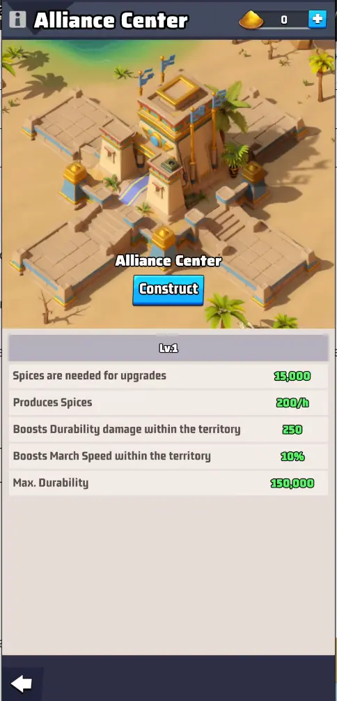 Last War Survival Season 3 Golden Kingdom Building Alliance Center
