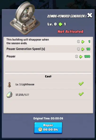 Last War Survival Season 4 Evernight Isle Building Zombie Powered Generators 2