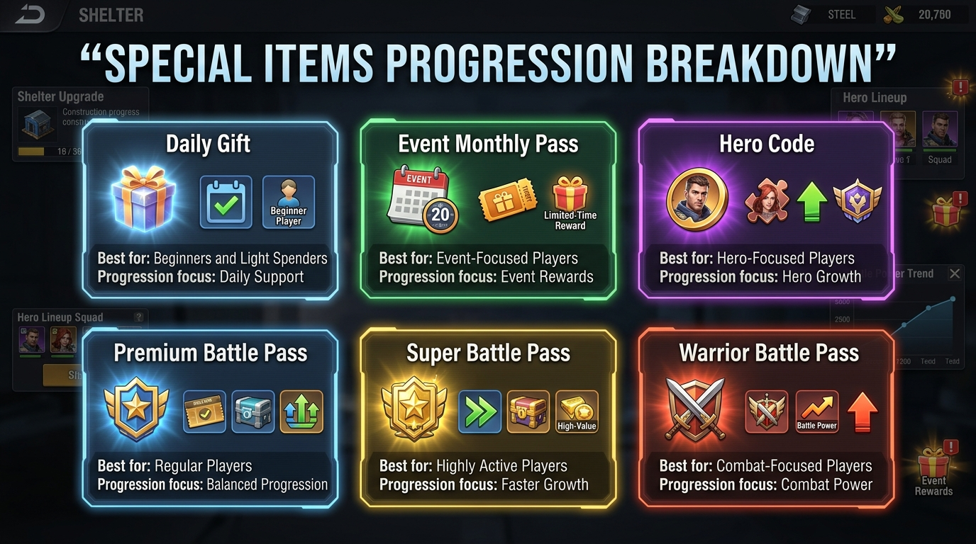 Special Items Progression Breakdown