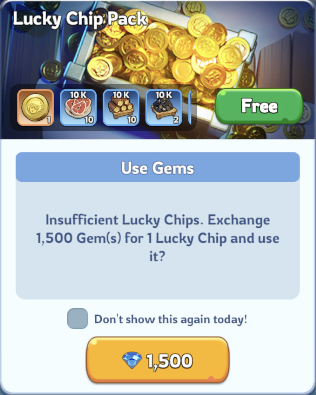 Whiteout Survival Lucky Wheel Lucky Chip Pack Cost 1