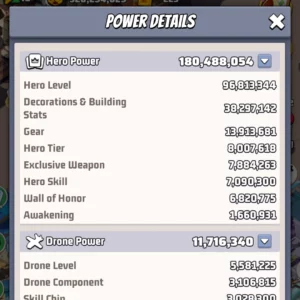 Last war account for sale THP 180M Starter Account