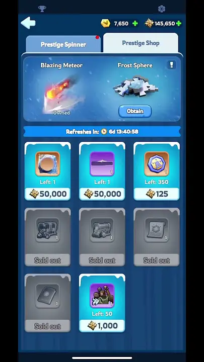 WOS Presige shop
