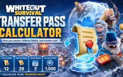 Whiteout Survival Transfer Pass Calculator & Cost Planner