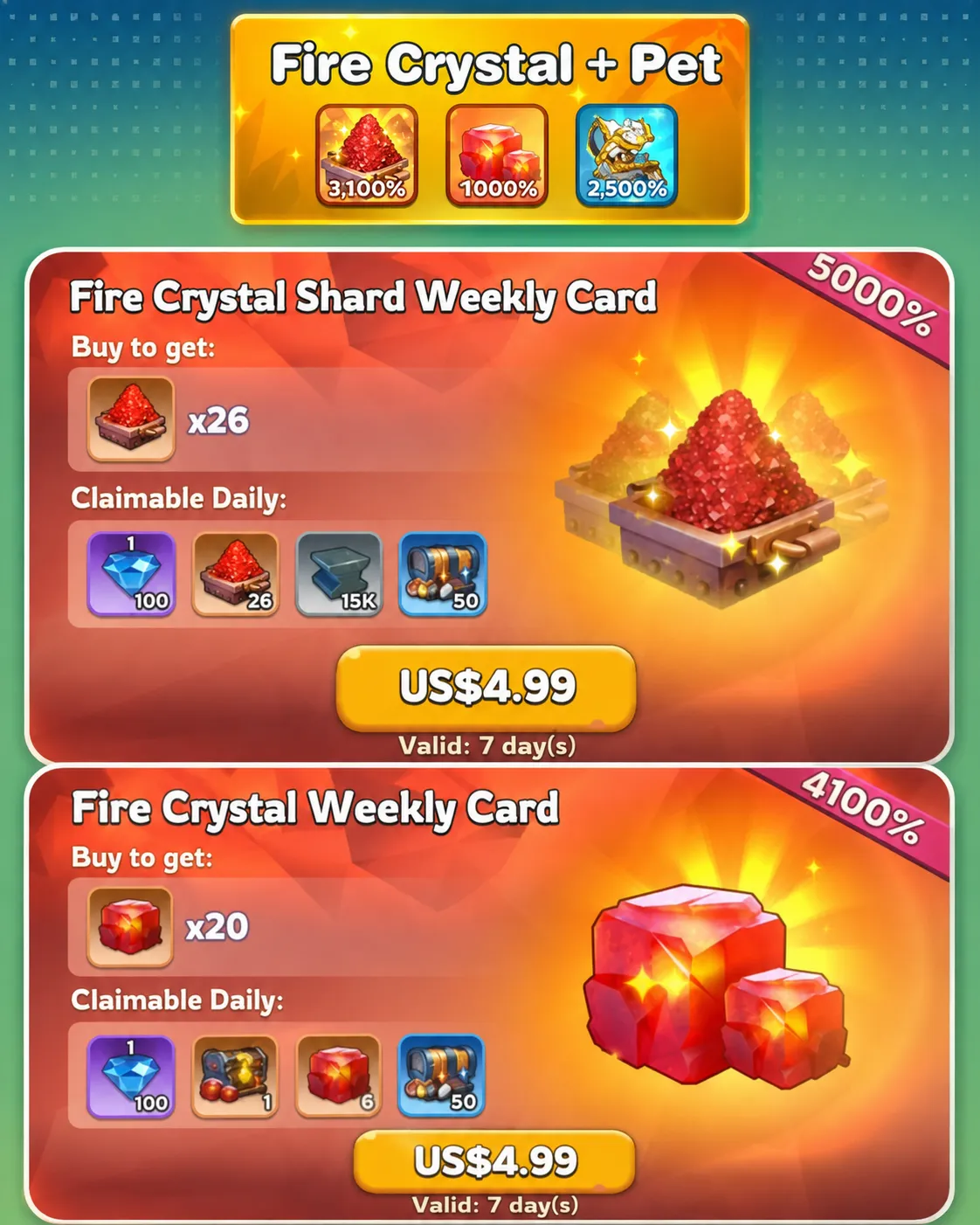 Whiteout Survival Fire Crystal packs