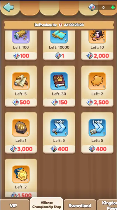 Kingshot Alliance Championship Shop