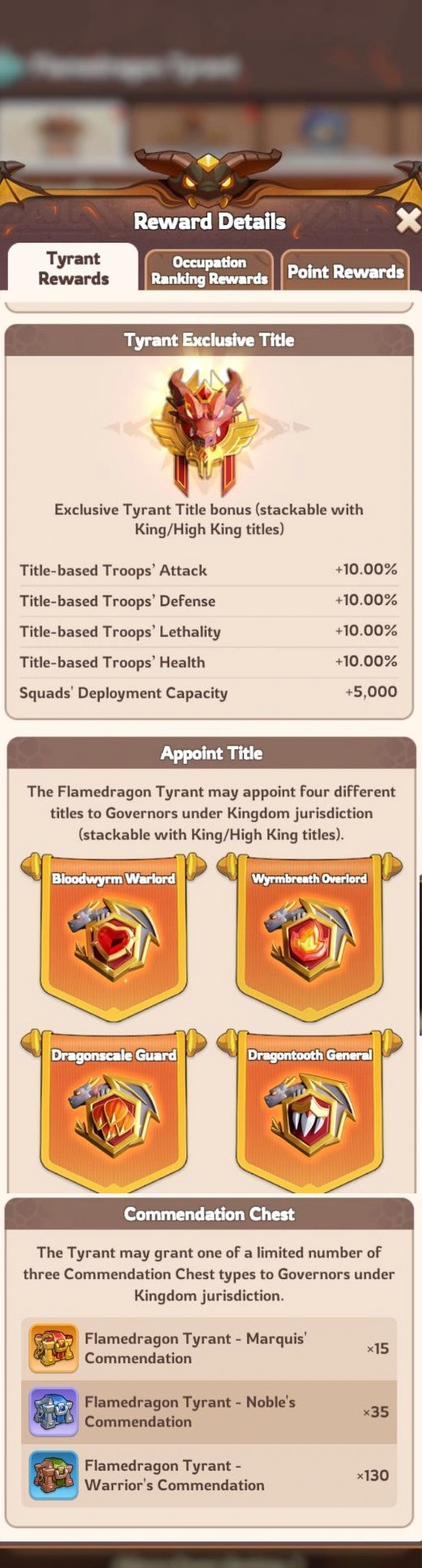 Kingshot Flame Dragon Tyrant Benefits 1