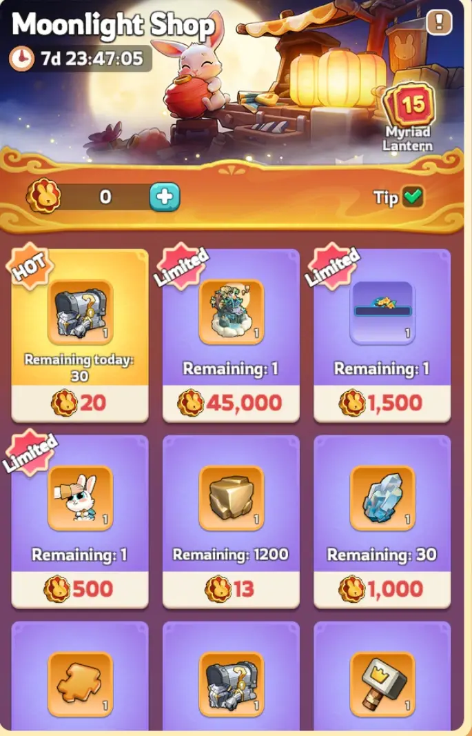 Kingshot Moonlit Celebration Moonlight Shop