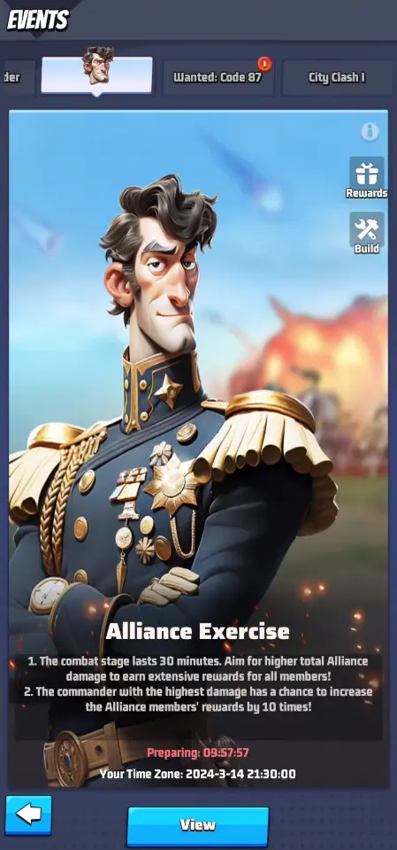 Last War Alliance Exercise Event Screen