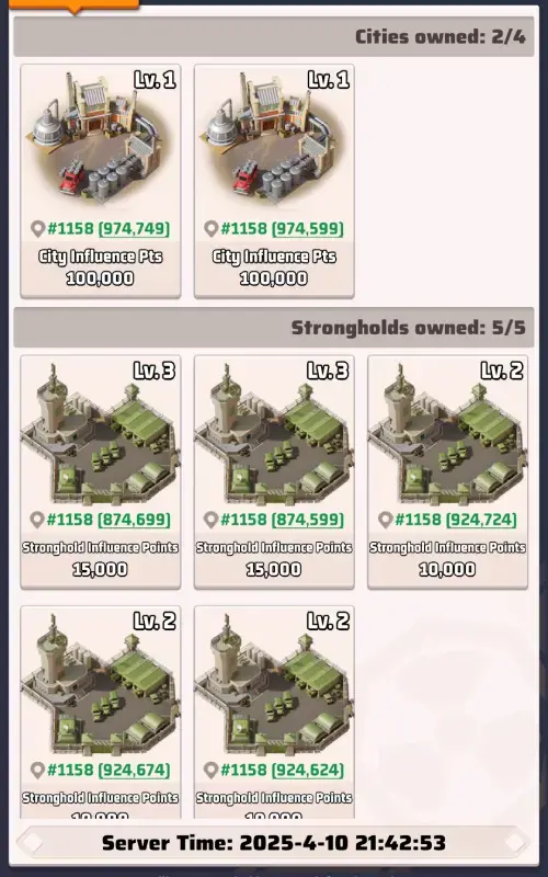 Last War City Clash Season 1 Cities 1