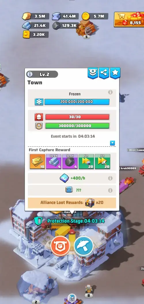 Last War City Clash Season 2 First Time Capture Rewards