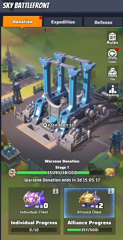 Last War Sky Battlefront Event Screen