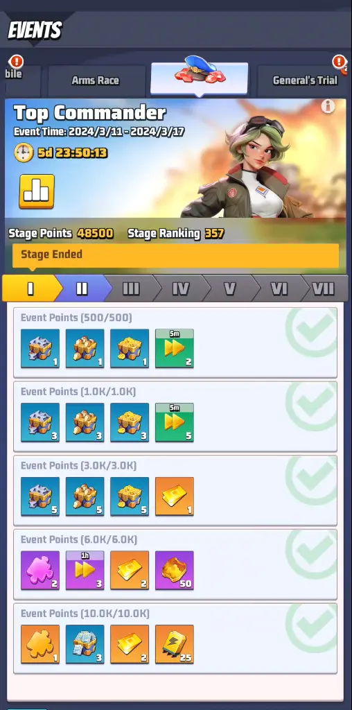 Last War Top Commander Event Screen Stage 1