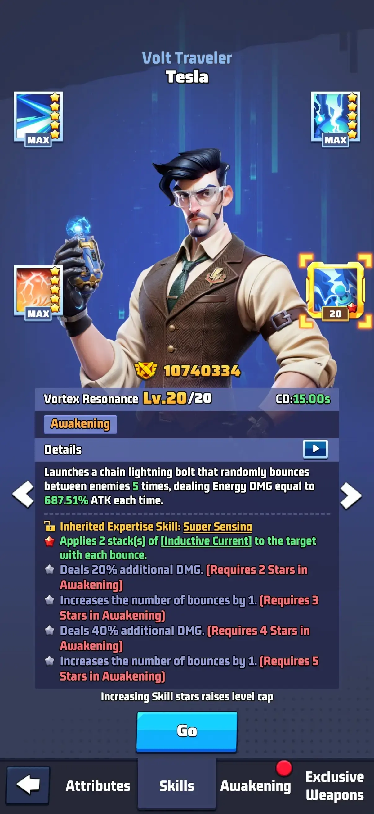 Tesla Awakening Tesla Star Bonuses