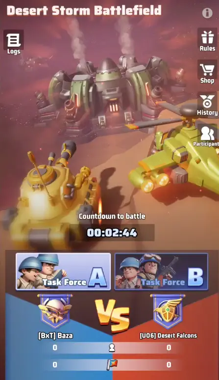 Last War Desert Storm Event Screen