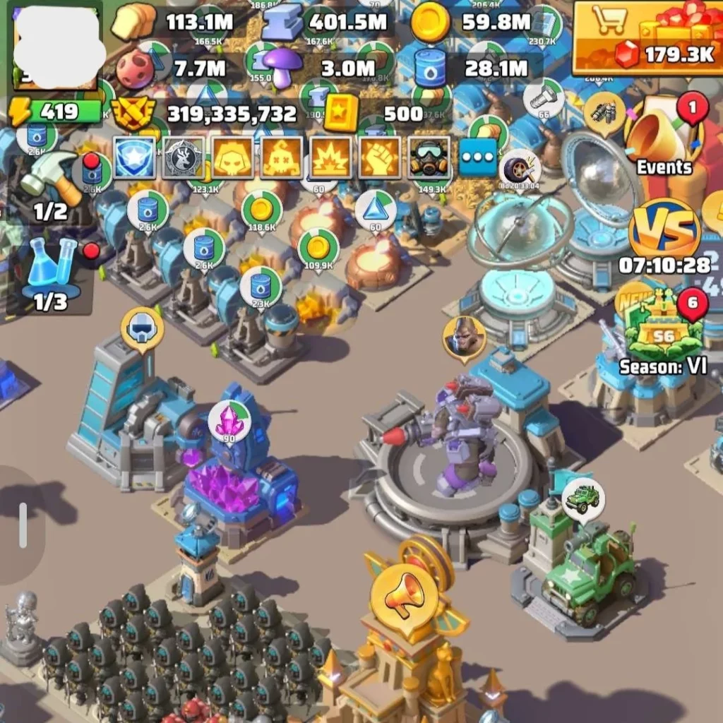Last War account for sale with THP 164M Medium Account