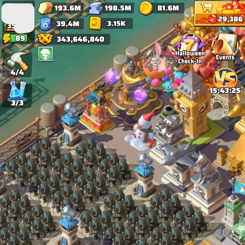 Last War account for sale with THP 181M Whale Account