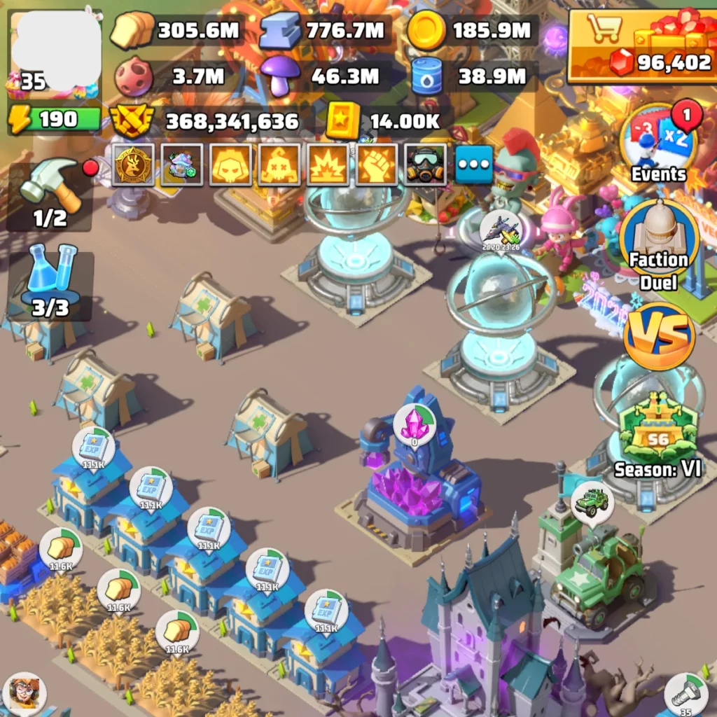 Last War account for sale with THP 198M power Medium Account